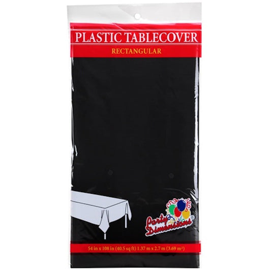 Tablecover Plastic Black Rectangular 