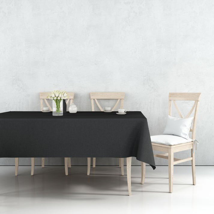 Tablecover Plastic Black Rectangular 54'' X 108'' 1 Pack Table Cover size and feature image