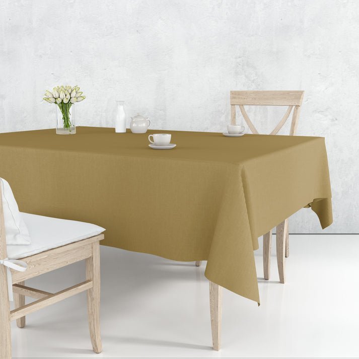 Tablecover Plastic Gold Rectangular 54'' X 108'' 1 Pack Table Cover product detail image