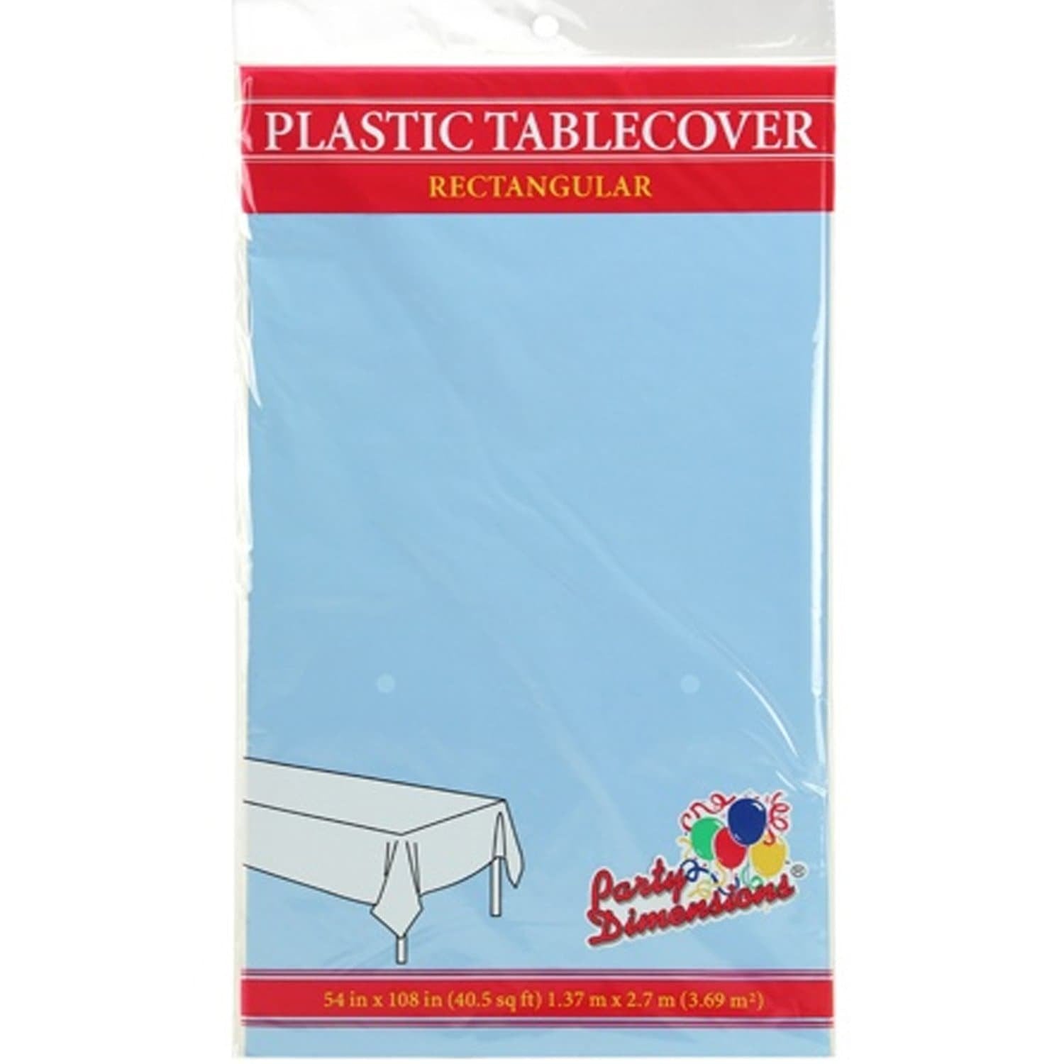Tablecover Plastic Light Blue Rectangular 54'' X 108'' 1 Pack Table Cover main product image