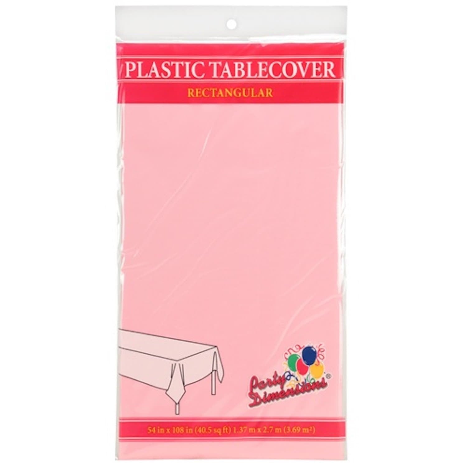Tablecover Plastic Light Pink Rectangular 54'' X 108'' 1 Pack Table Cover main product image