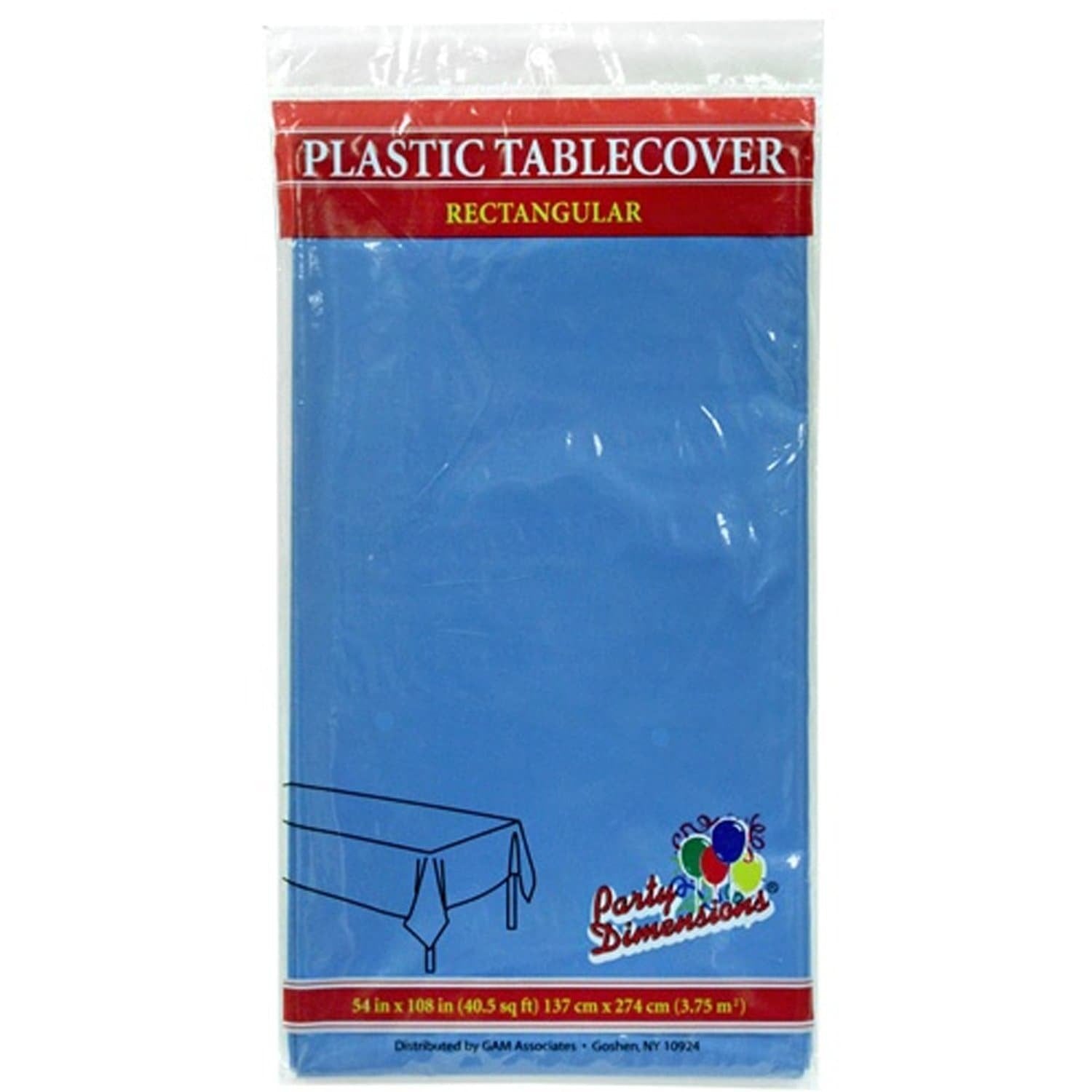 Tablecover Plastic Medium Blue Rectangular 54'' X 108'' 1 Pack Table Cover main product image