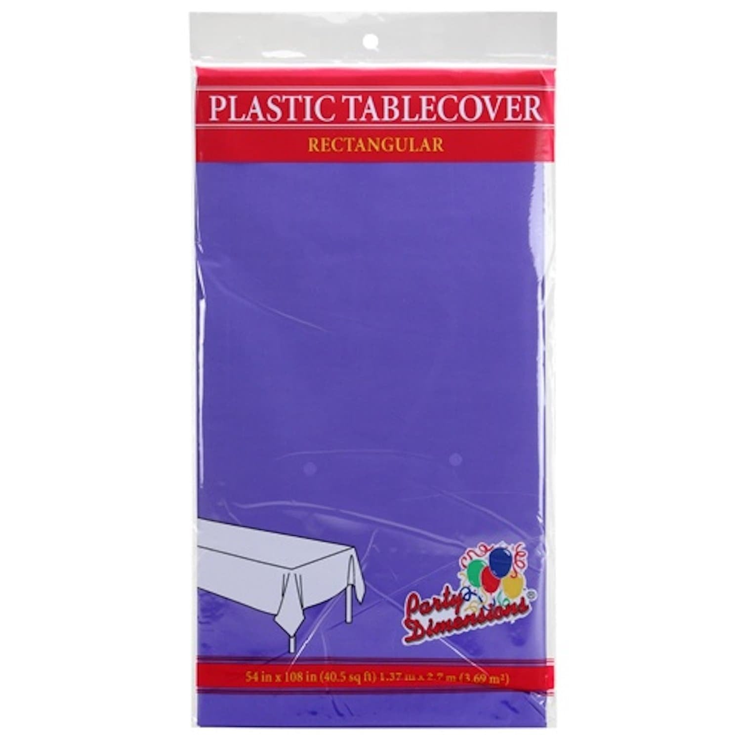 Tablecover Plastic Purple Rectangular 54'' X 108'' 1 Pack Table Cover main product image