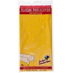 Tablecover Plastic Sunshine Yellow Rectangular 54''X108'' 1 Pack Table Cover main product image