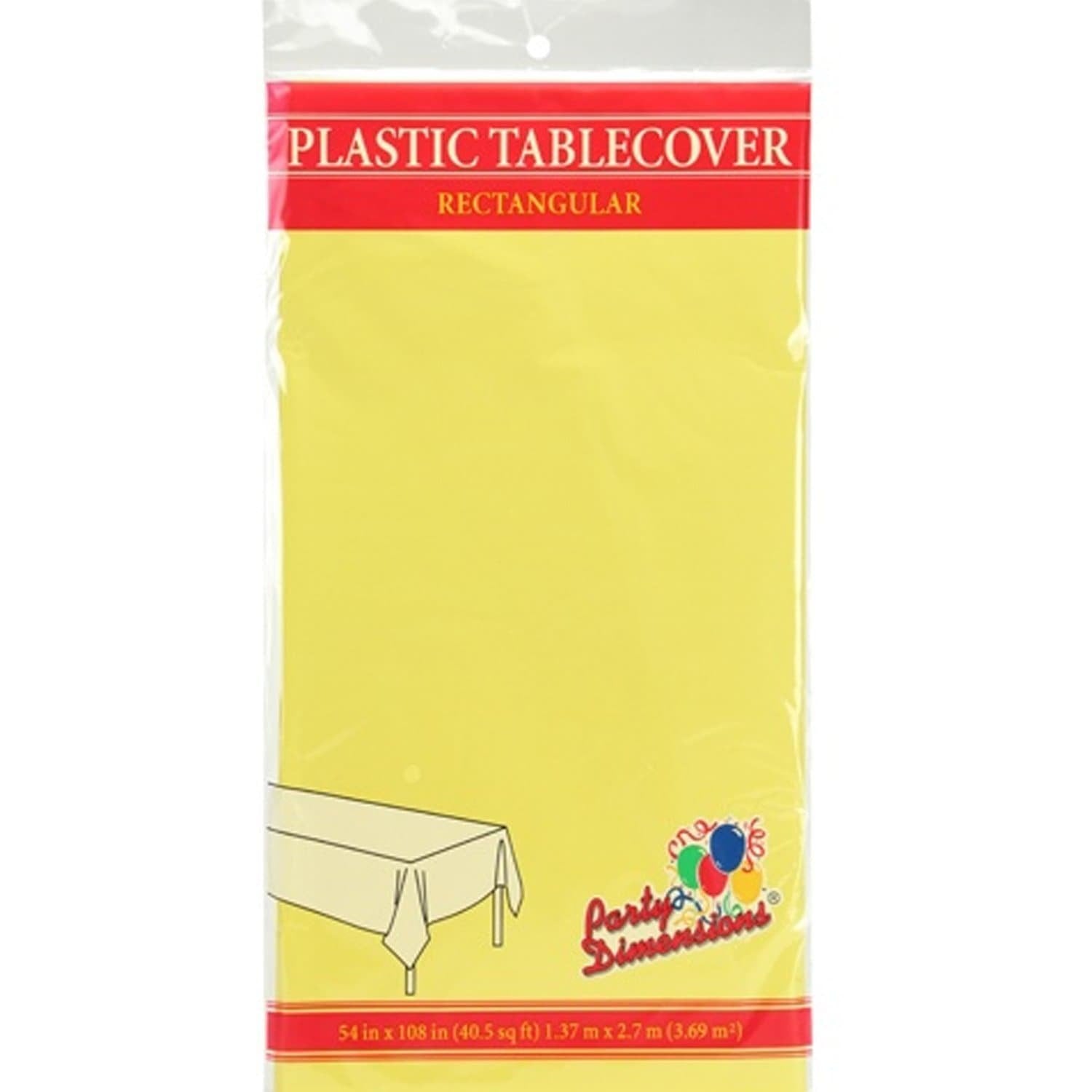 Tablecover Plastic Yellow Rectangular 54'' X 108'' 1 Pack Table Cover main product image