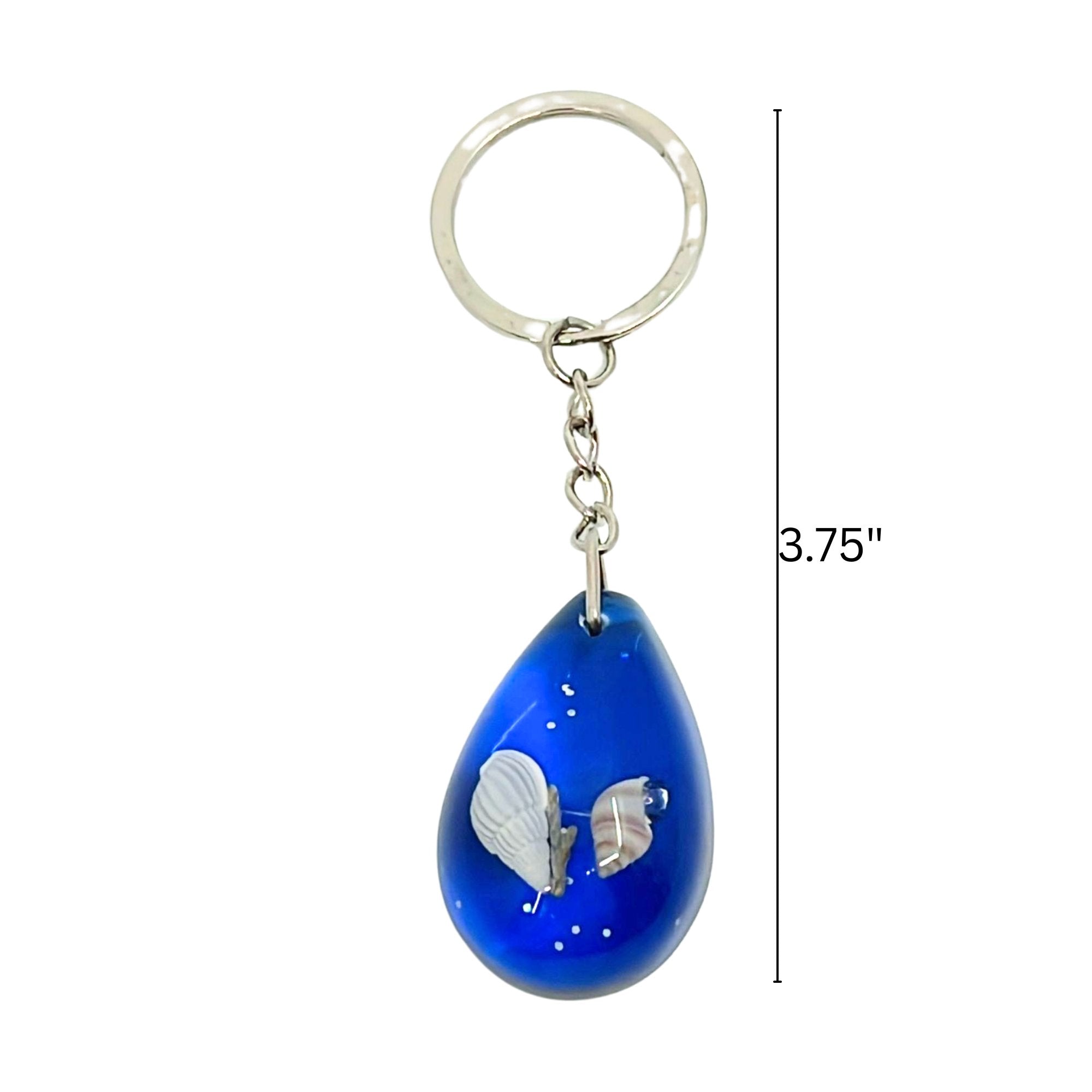 3.75" Tear Drop Shape Seashell Inside Keychain – Glowing at Night: 1 Pack Keychain Novelty & Souvenir Catalog product detail
