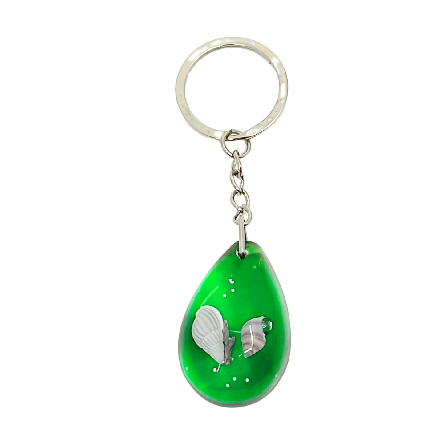 Tear Drop Shape Seashell Inside Keychain – Glowing at Night