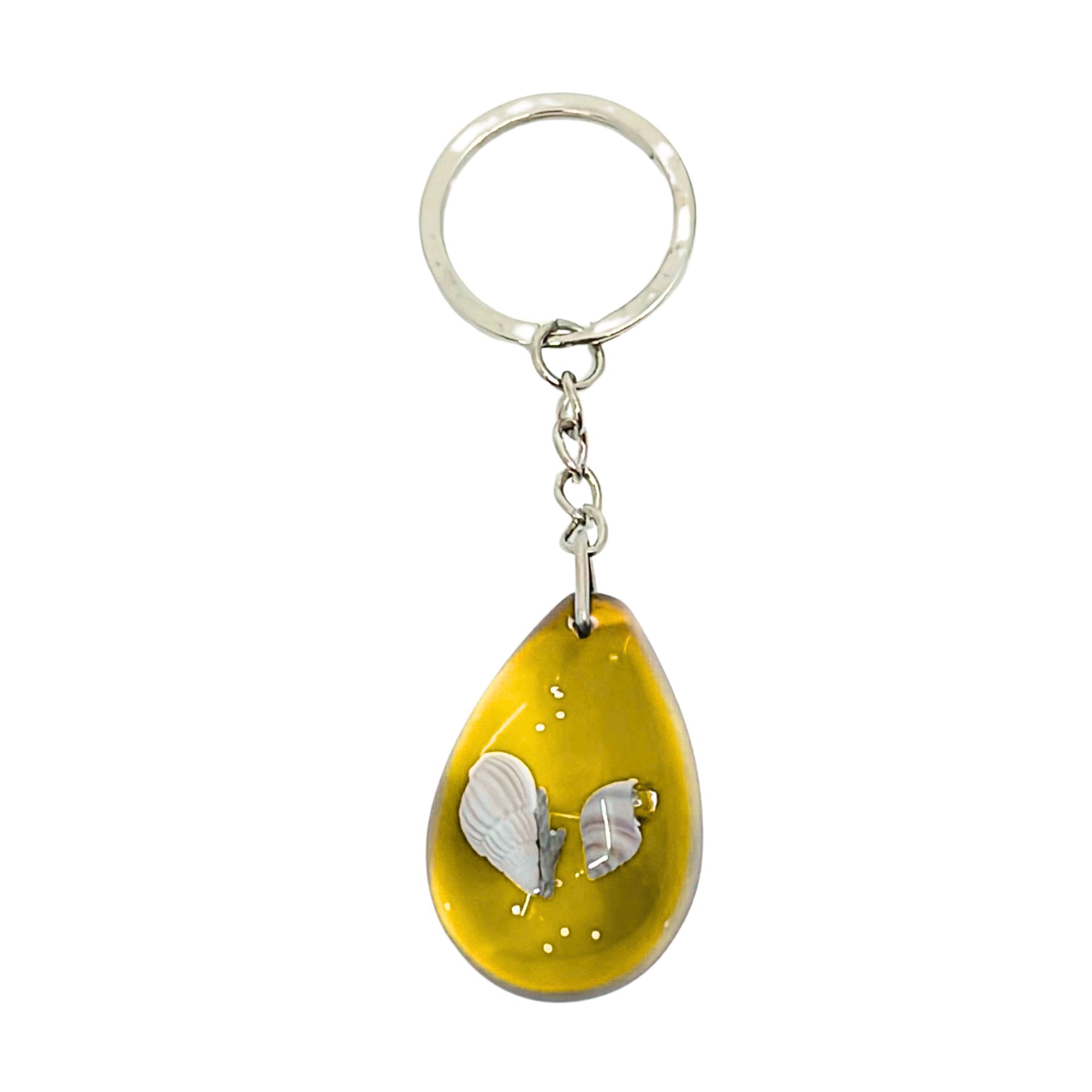 3.75" Tear Drop Shape Seashell Inside Keychain – Glowing at Night: 1 Pack Keychain Novelty & Souvenir Catalog product image