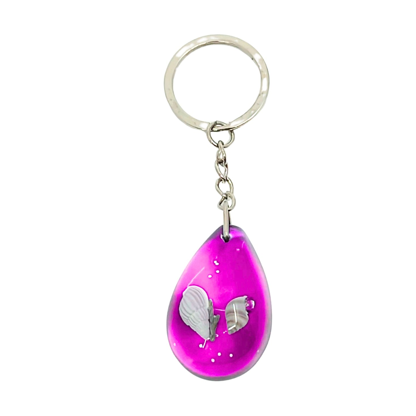Tear Drop Shape Seashell Inside Keychain – Glowing at Night
