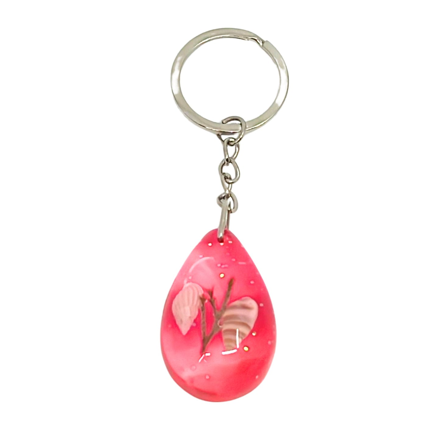 Tear Drop Shape Seashell Inside Keychain – Glowing at Night