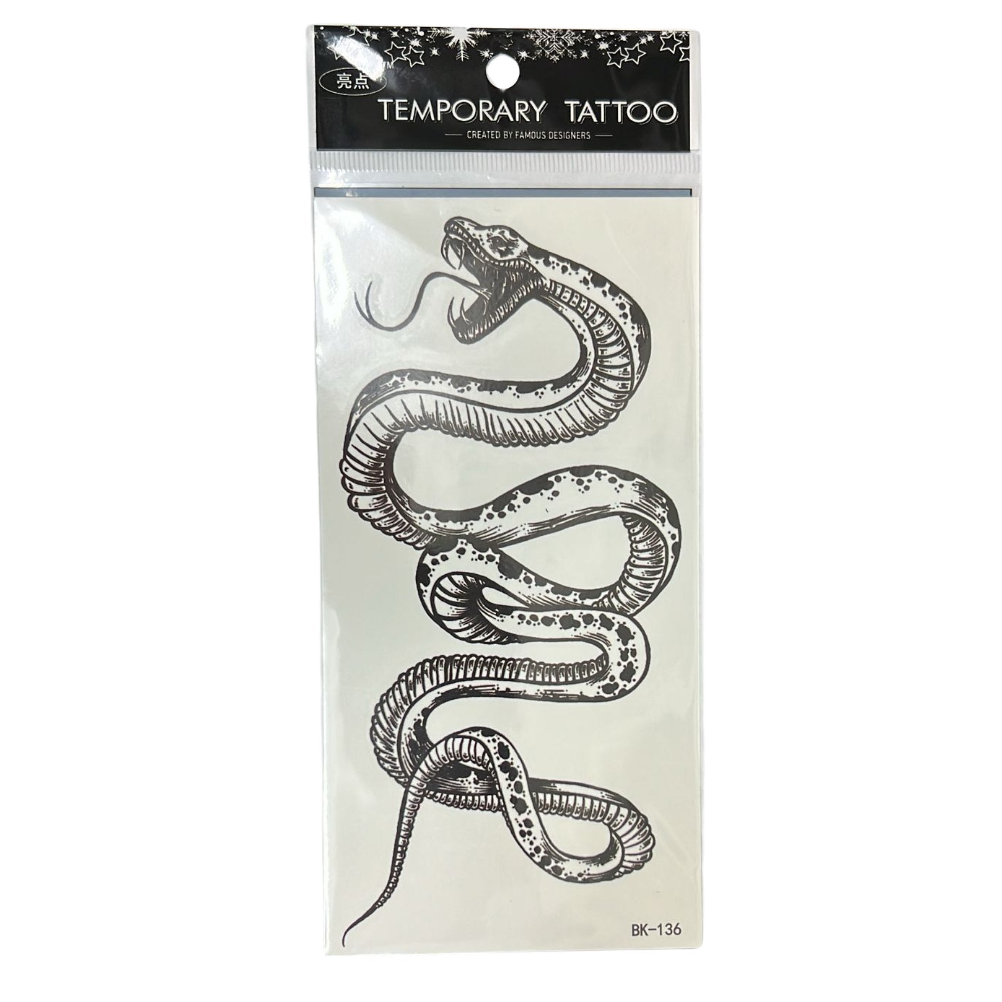 Temporary Long Lasting Tattoo Sticker – Semi Permanent Black Body Art for Men & Women: 1 Pack Temporary Tattoos Tattos