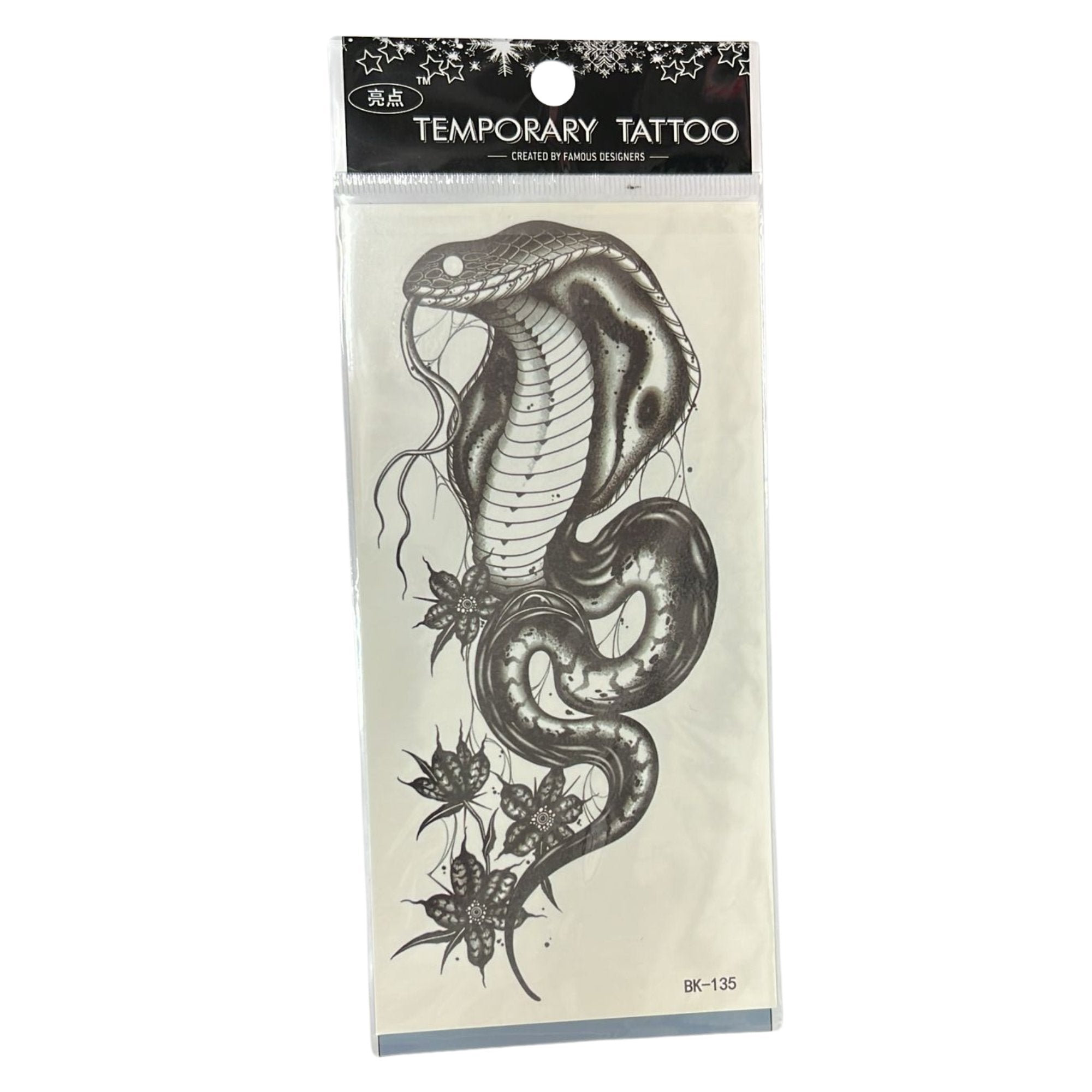 Temporary Long Lasting Tattoo Sticker – Semi Permanent Black Body Art for Men & Women: 1 Pack Temporary Tattoos Tattos