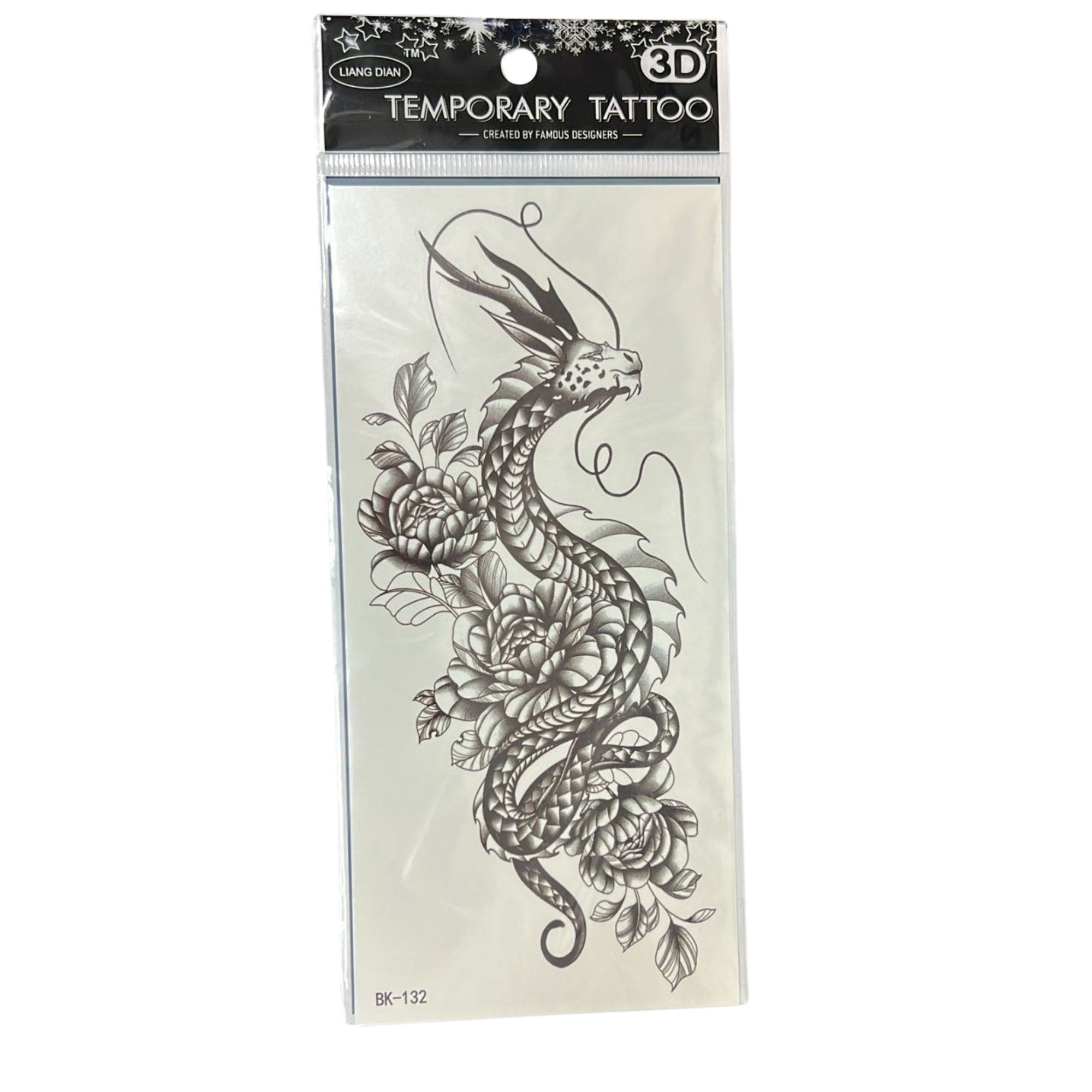 Temporary Long Lasting Tattoo Sticker – Semi Permanent Black Body Art for Men & Women: 1 Pack Temporary Tattoos Tattos