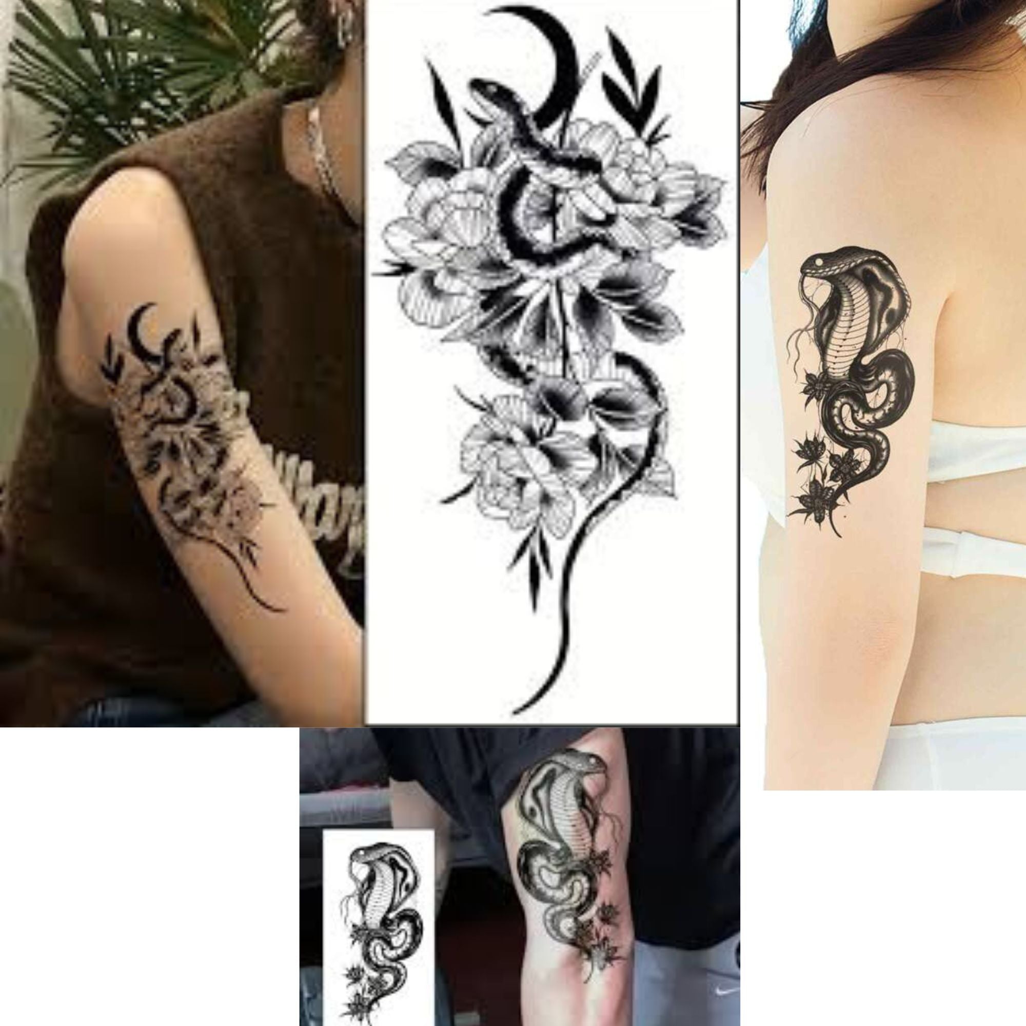 Temporary Long Lasting Tattoo Sticker – Semi Permanent Black Body Art for Men & Women: 1 Pack Temporary Tattoos Tattos main