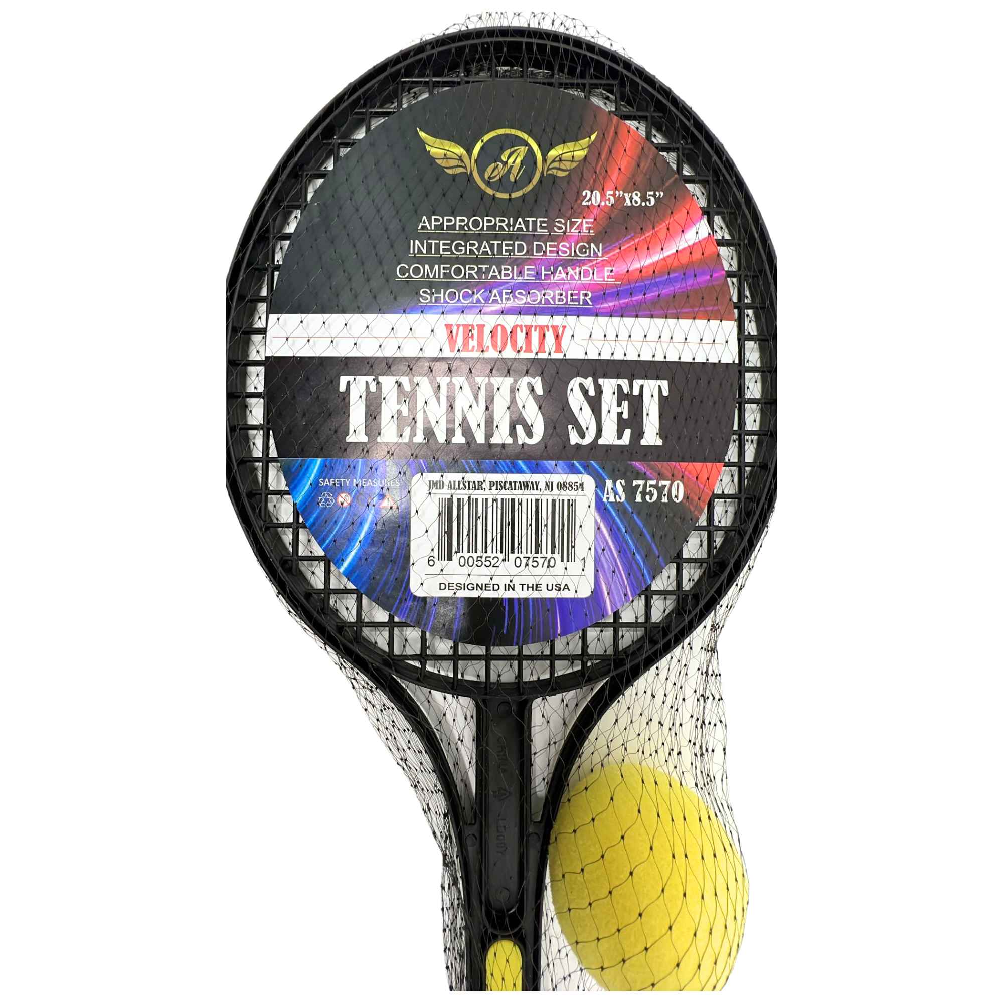 20.5" x 8.5" Tennis Set for Kids – Lightweight Rackets with Ball – Outdoor Sports 1 Pack Racquet Sport Toys Holidays Gift