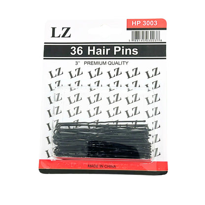 Thin Metal U-Shape Black Hair Pins