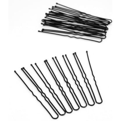 Thin Metal U-Shape Black Hair Pins