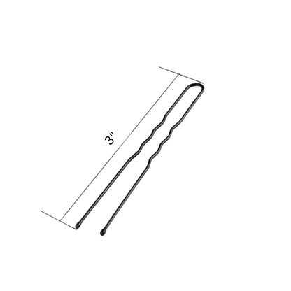Thin Metal U-Shape Black Hair Pins