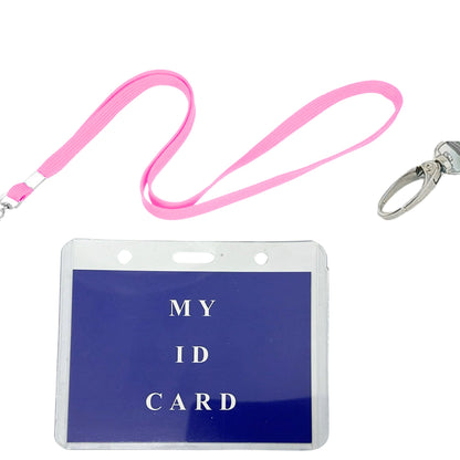 Clear Plastic ID Card Holder with Neck Lanyard