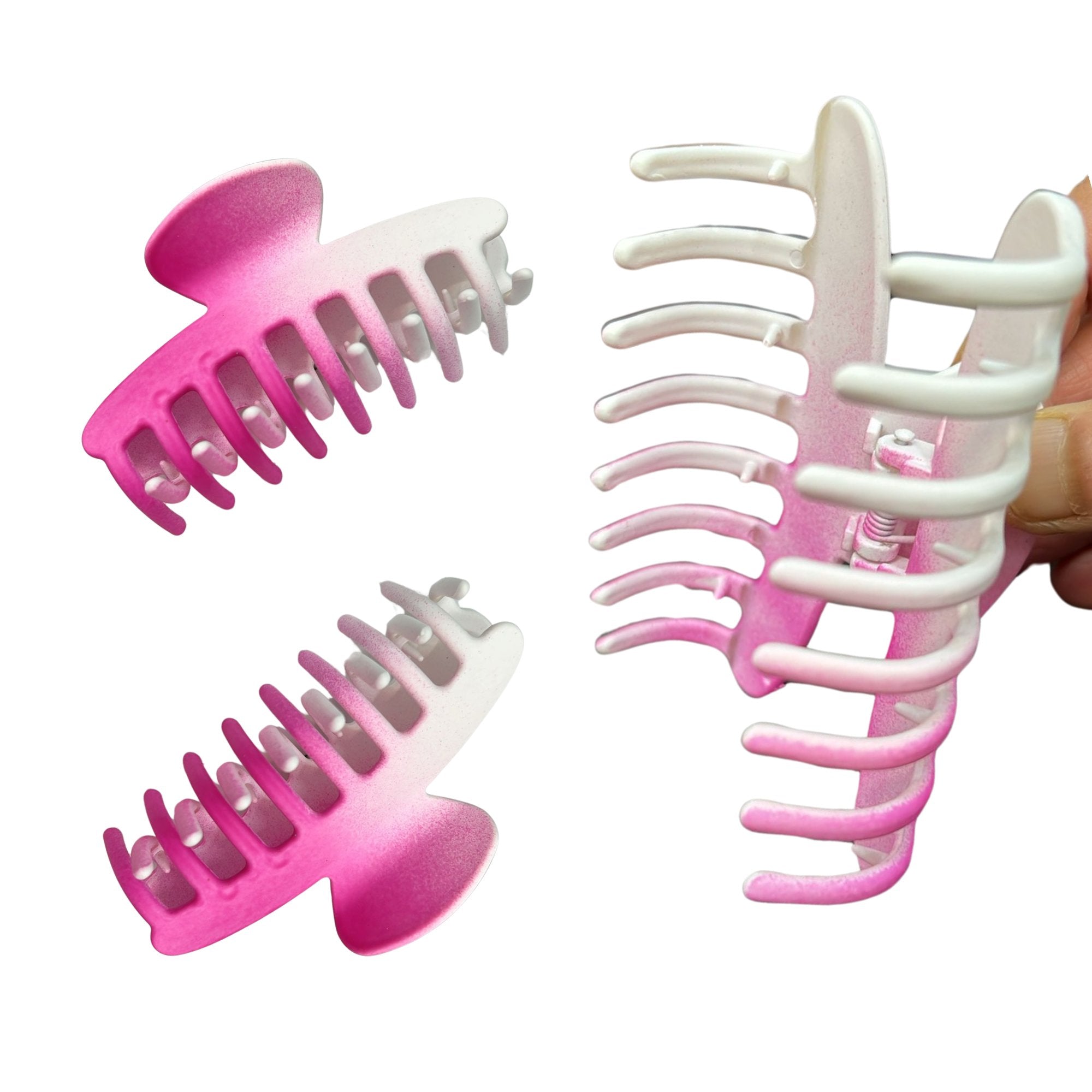 Elegant 4"Two Color Shaded Plastic Hair Claws: 1 Pack Hair Clipper & Trimmer Accessories size and feature image