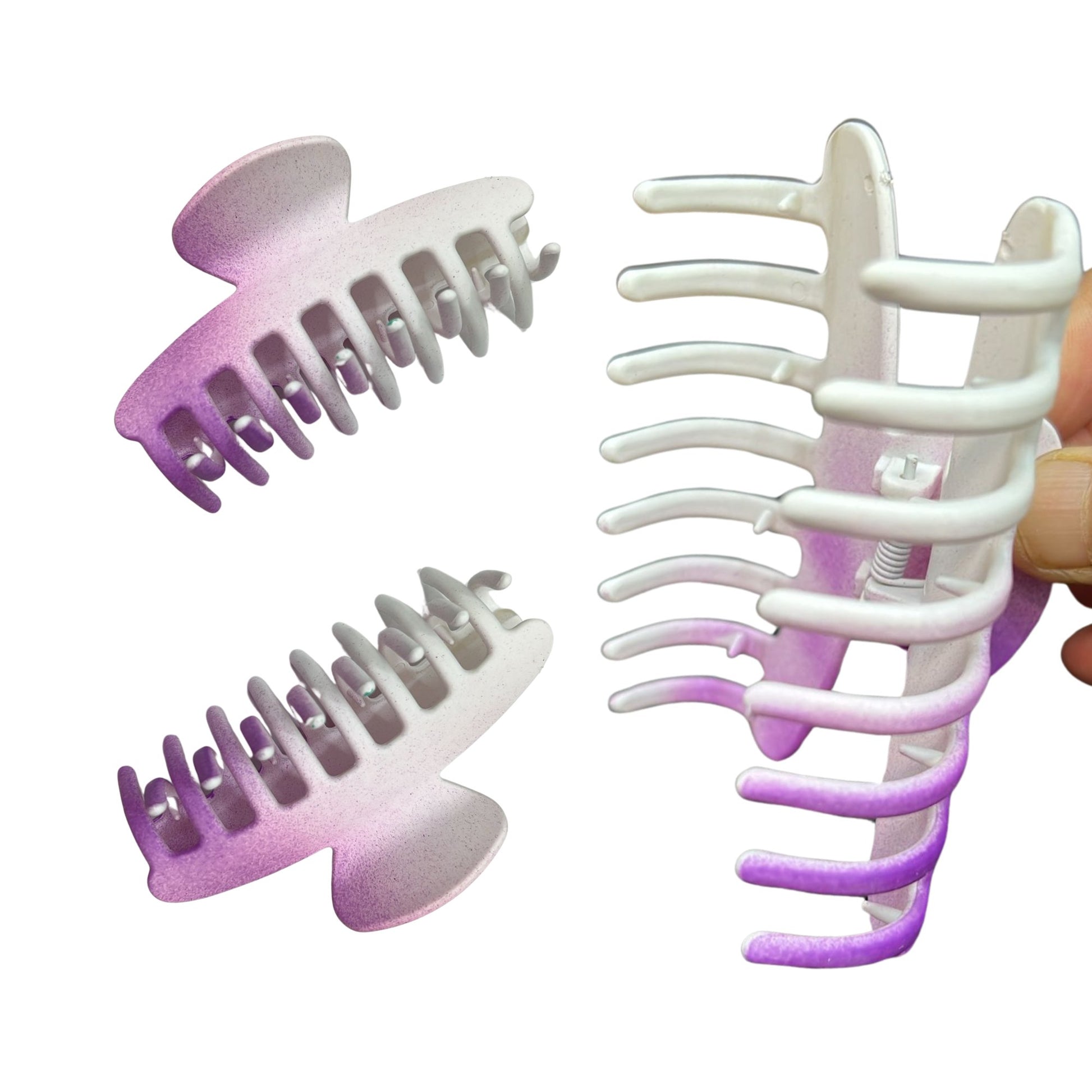 Two-Color Shaded Plastic Hair Claws