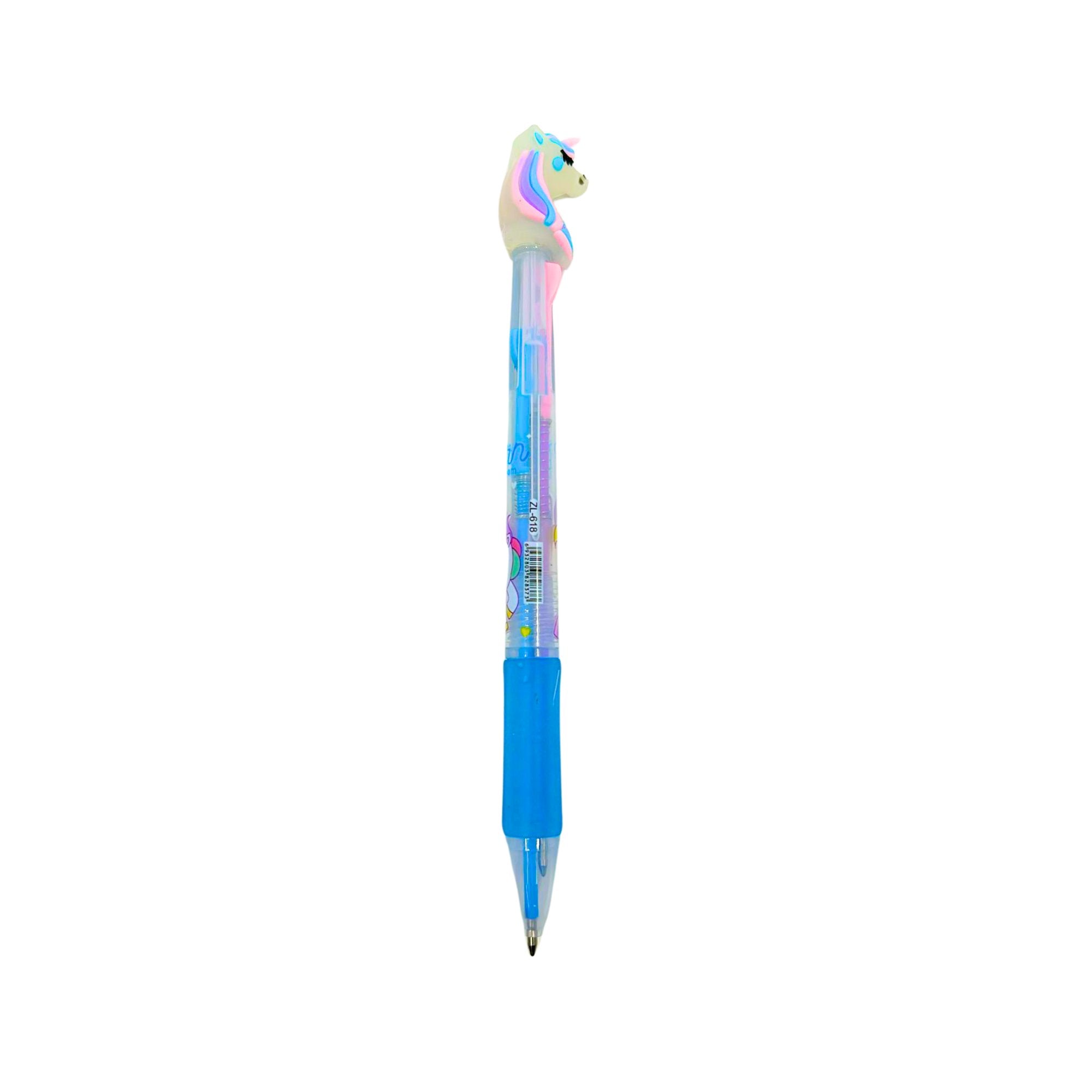 Unicorn Glitter Blue Ink Pen: 1 Pack Ballpoint Pens Ballpoint Pens School size and feature image