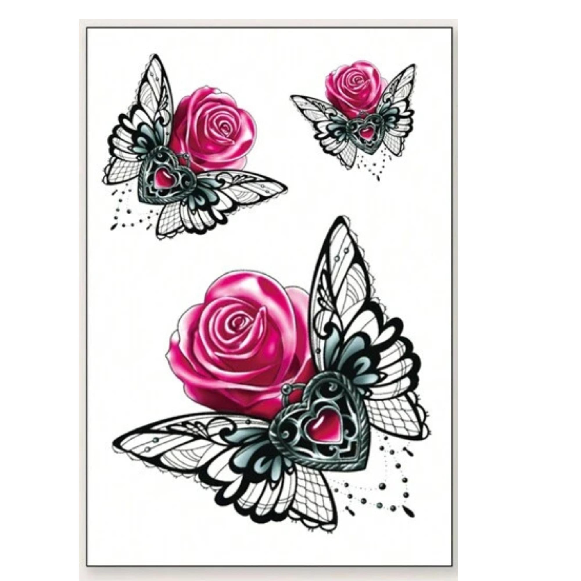 Unisex Colored Semi Permanent/Temporary Long Lasting Tattoo: 1 Pack Temporary Tattoos Tattos size and feature image
