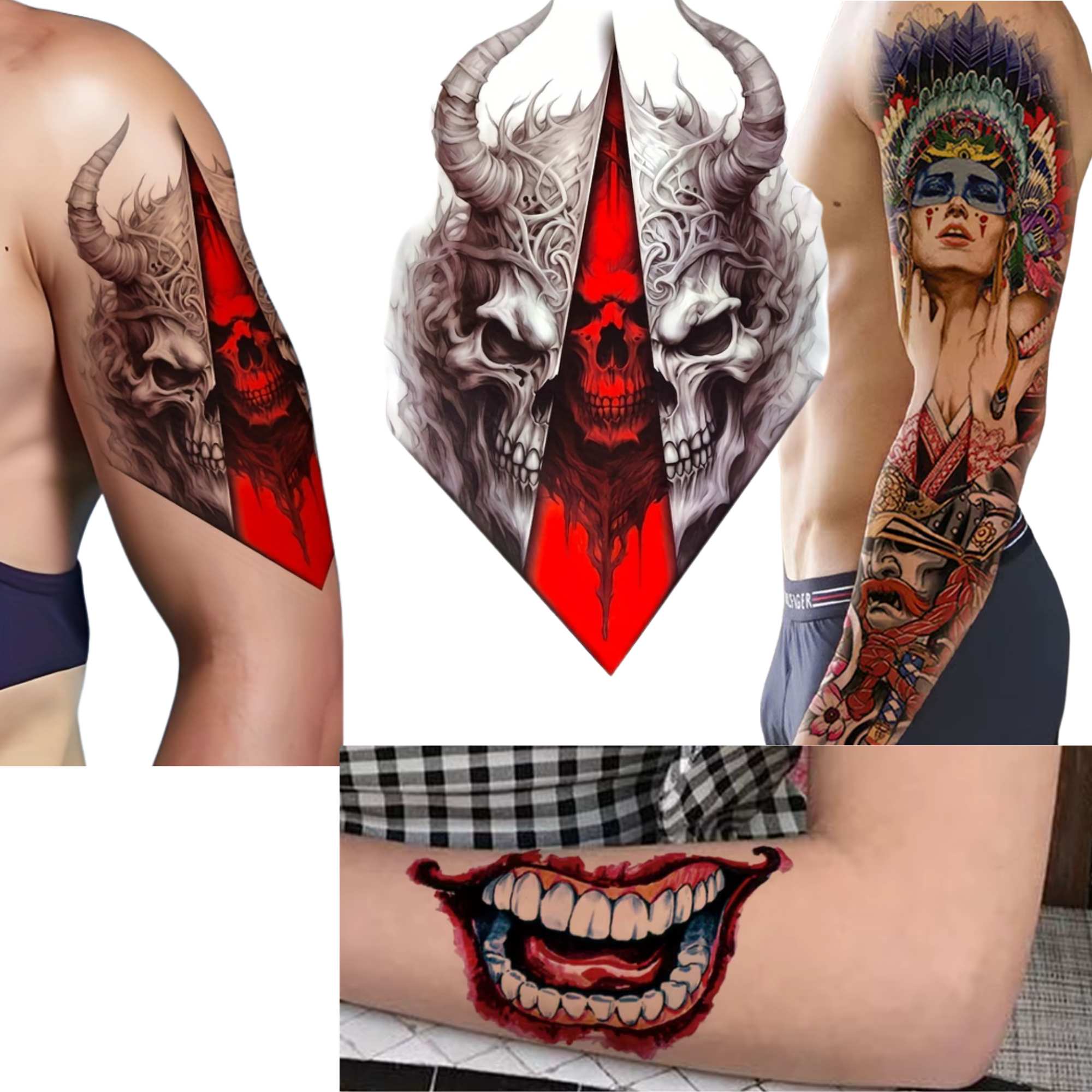 Unisex Colored Semi Permanent/Temporary Long Lasting Tattoo: 1 Pack Temporary Tattoos Tattos main product image