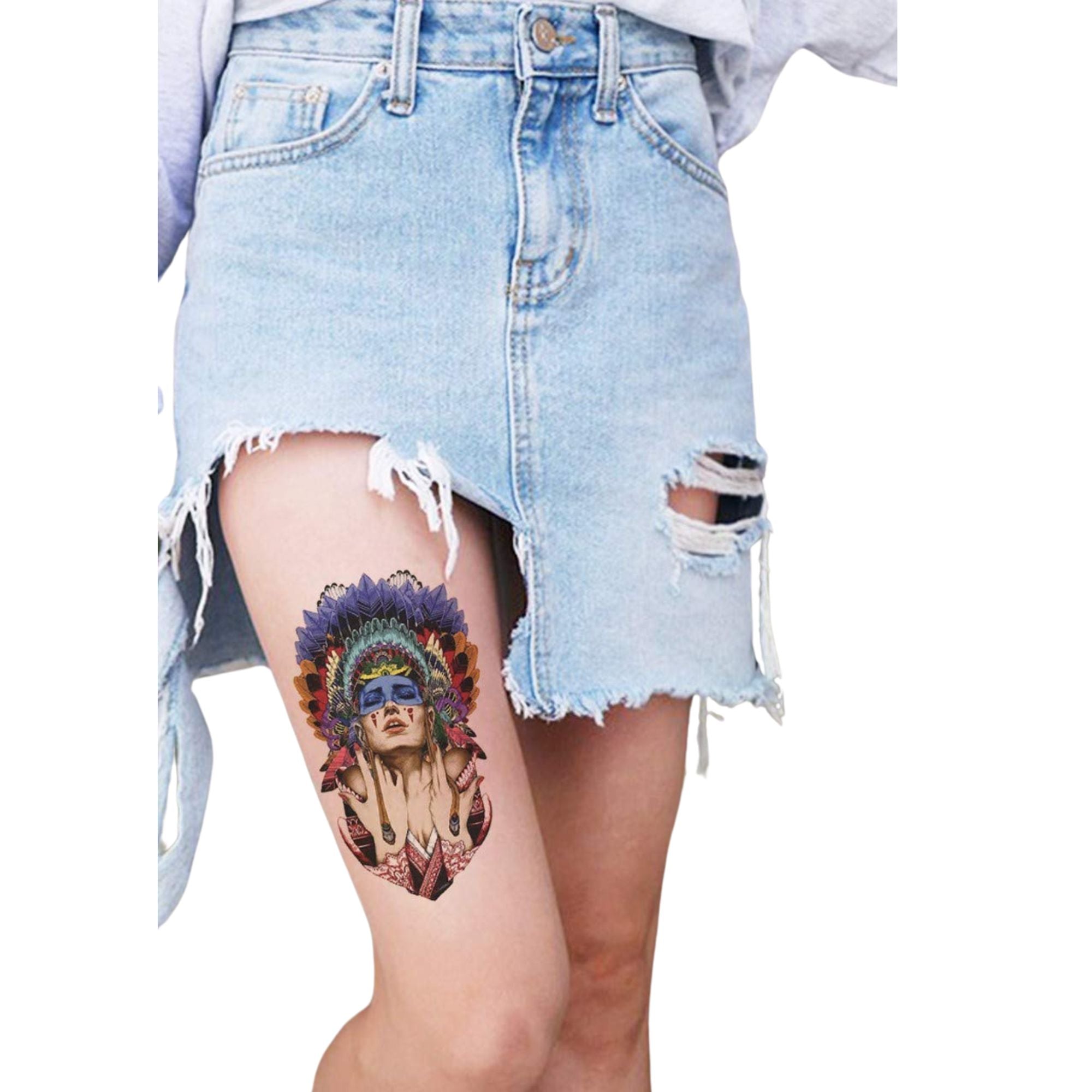 Unisex Colored Semi Permanent/Temporary Long Lasting Tattoo: 1 Pack Temporary Tattoos Tattos lifestyle use image