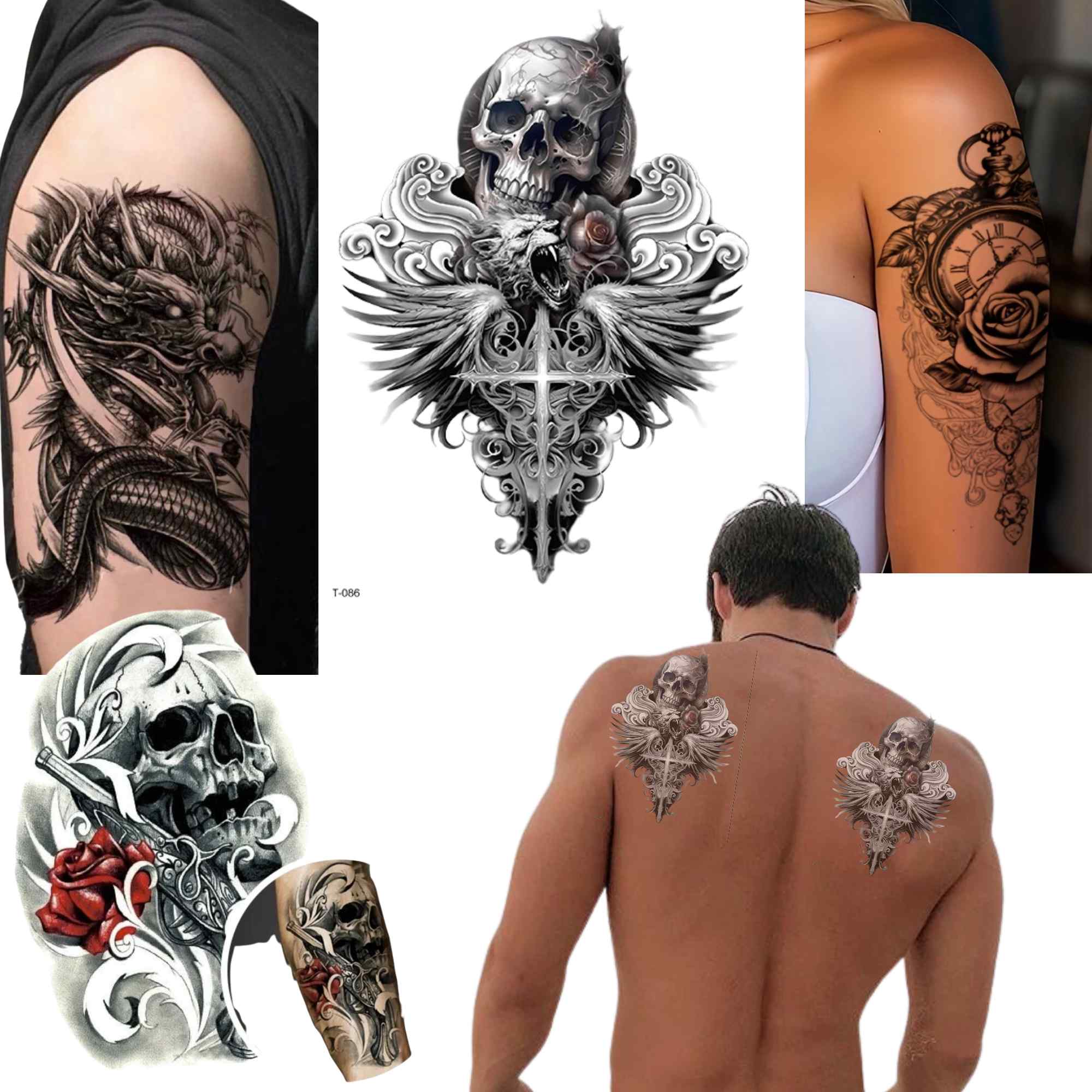 Unisex Colored Semi Permanent/Temporary Long Lasting Tattoo: 1 Pack Temporary Tattoos Tattos main product image