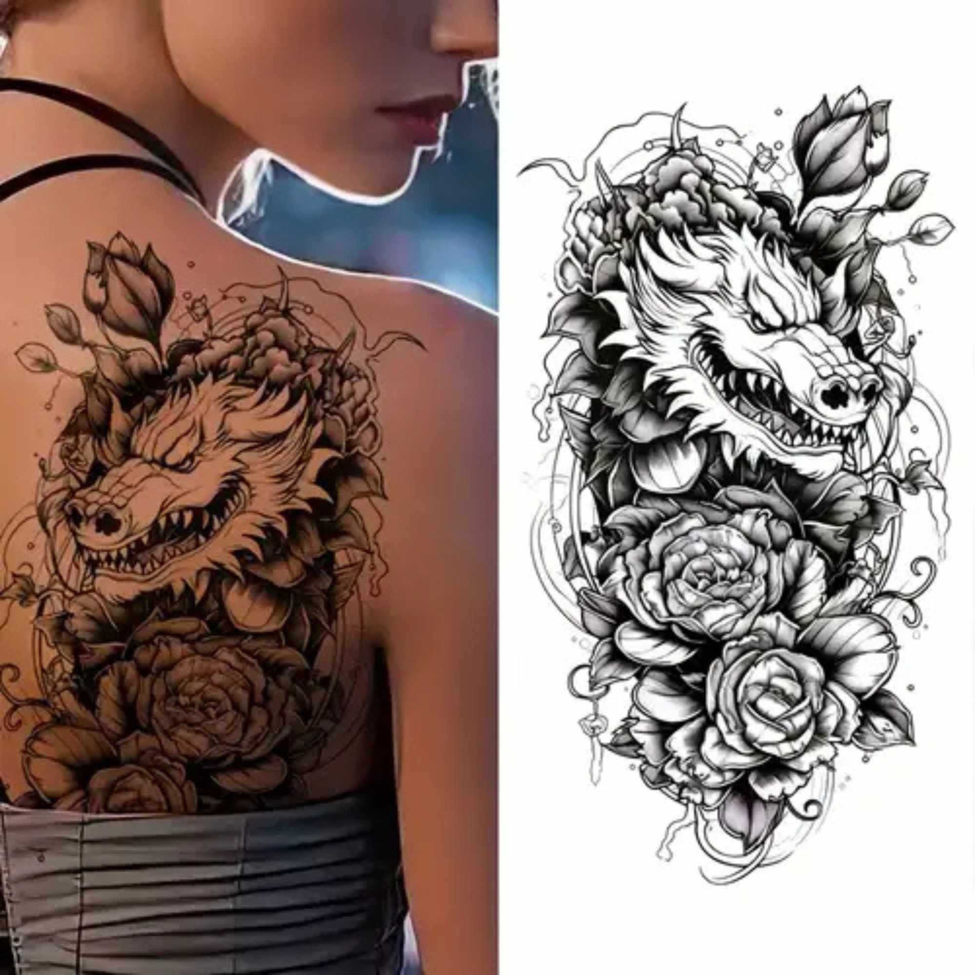 Unisex Colored Semi Permanent/Temporary Long Lasting Tattoo: 1 Pack Temporary Tattoos Tattos lifestyle use image