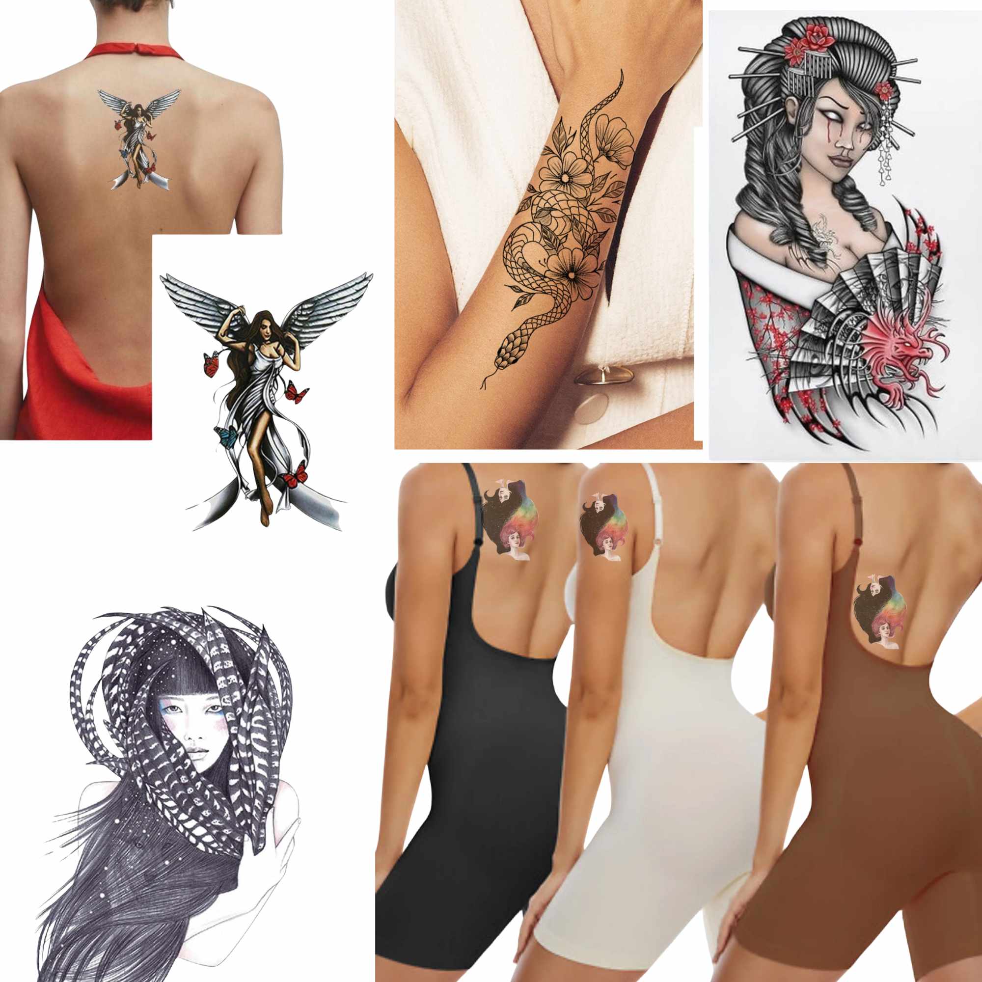 Unisex Colored Semi Permanent/Temporary Long Lasting Tattoo: 1 Pack Temporary Tattoos Tattos main product image
