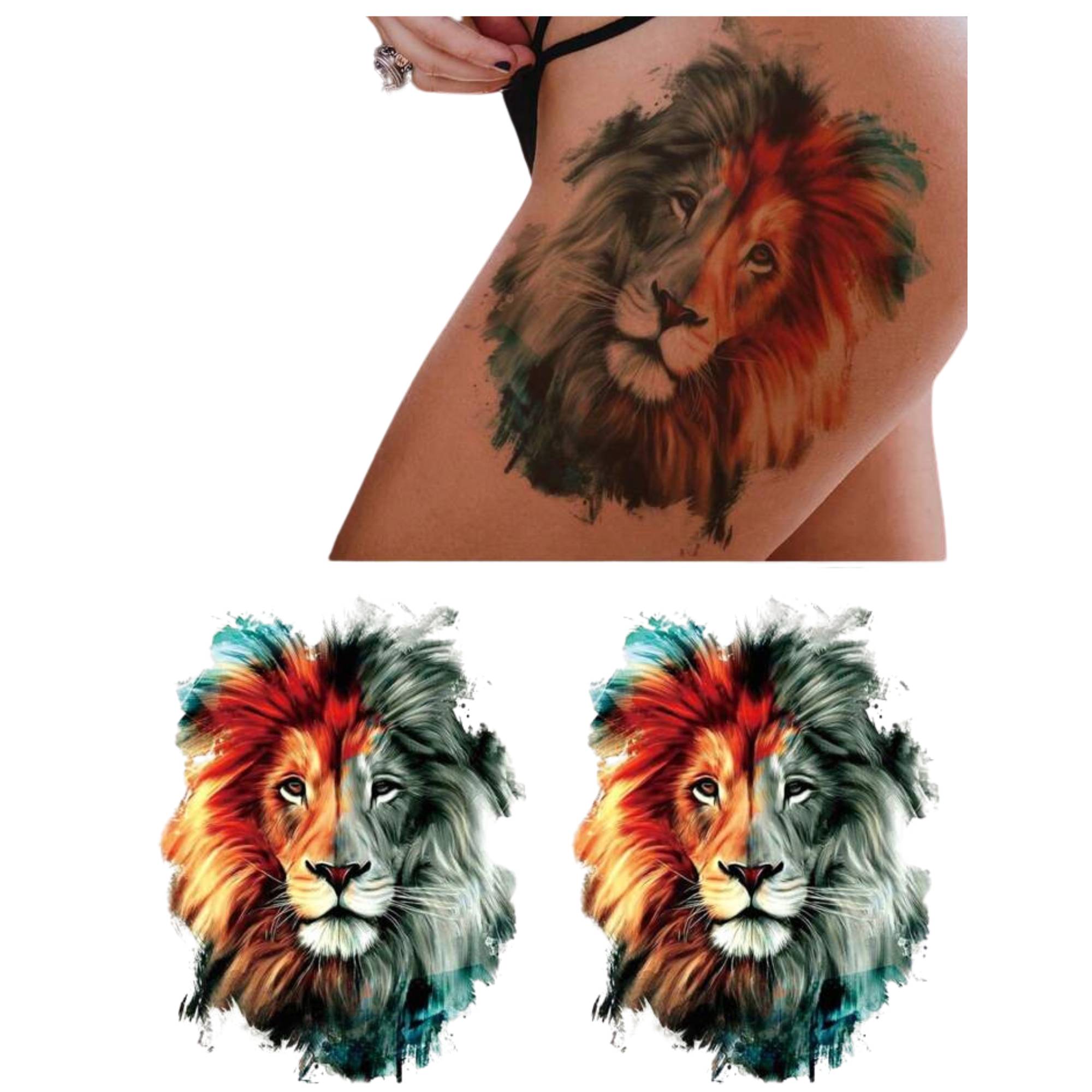 Unisex Wild Animals Semi Permanent/Temporary Long Lasting Tattoo: 1 Pack Temporary Tattoos Tattos lifestyle use image