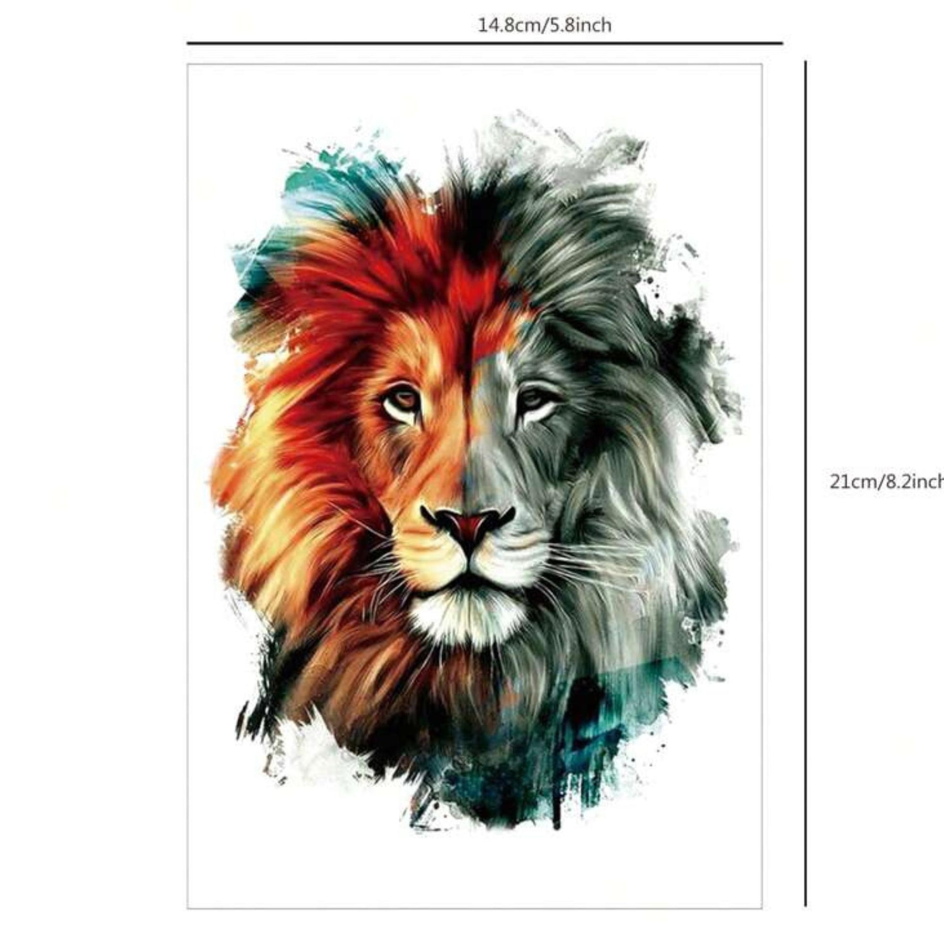 Unisex  Wild Animals Semi Permanent/Temporary Long-Lasting Tattoo