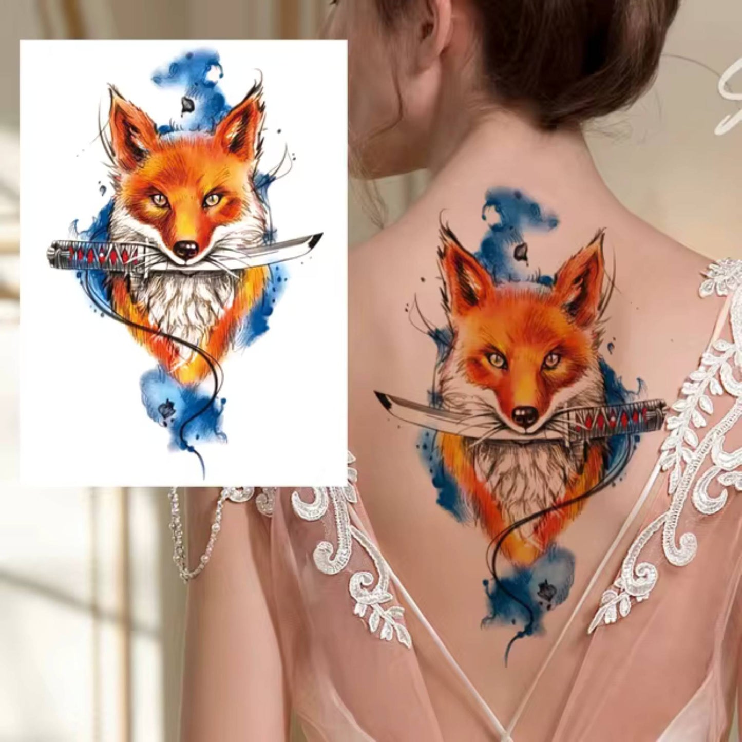 Unisex  Wild Animals Semi Permanent/Temporary Long-Lasting Tattoo