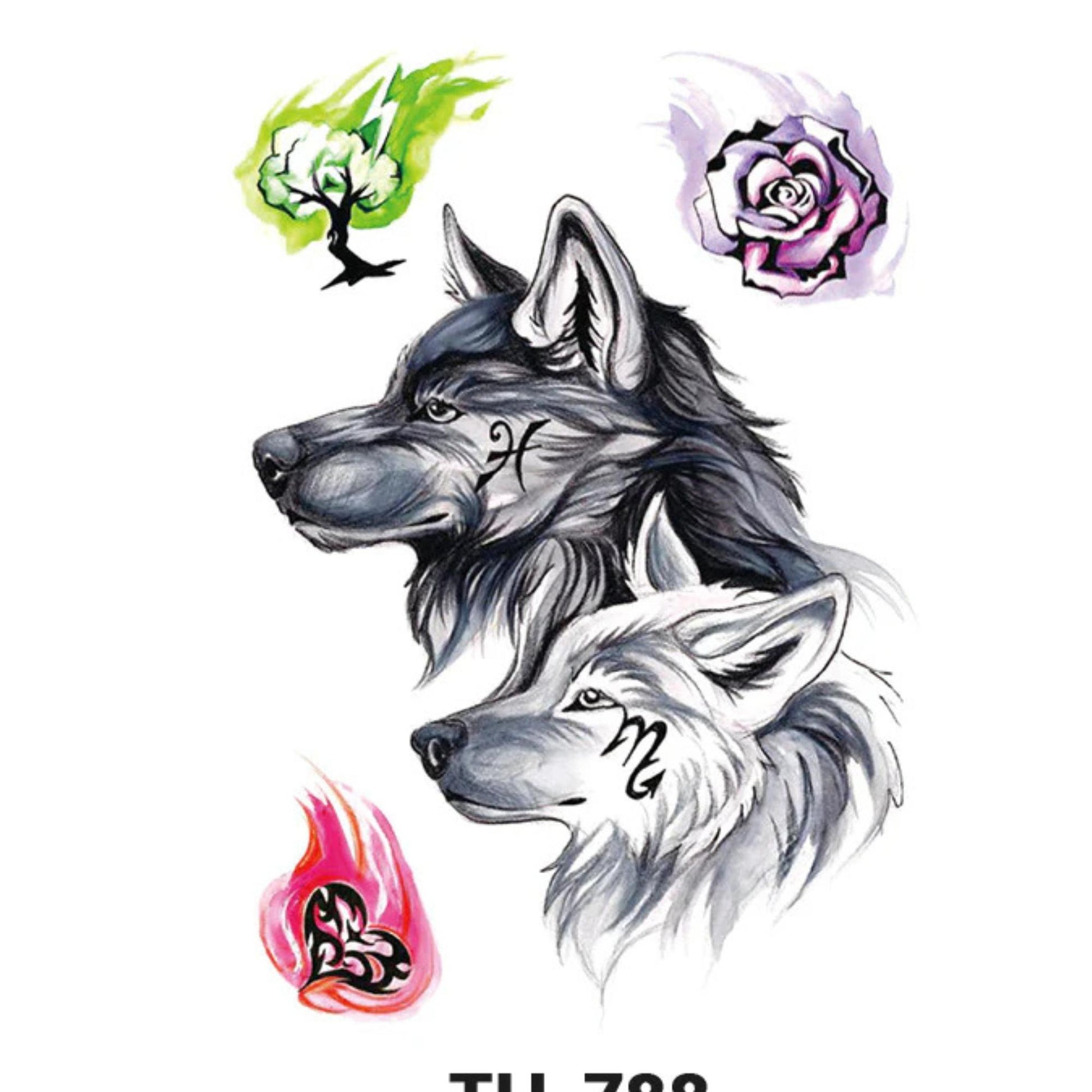 Unisex  Wild Animals Semi Permanent/Temporary Long-Lasting Tattoo