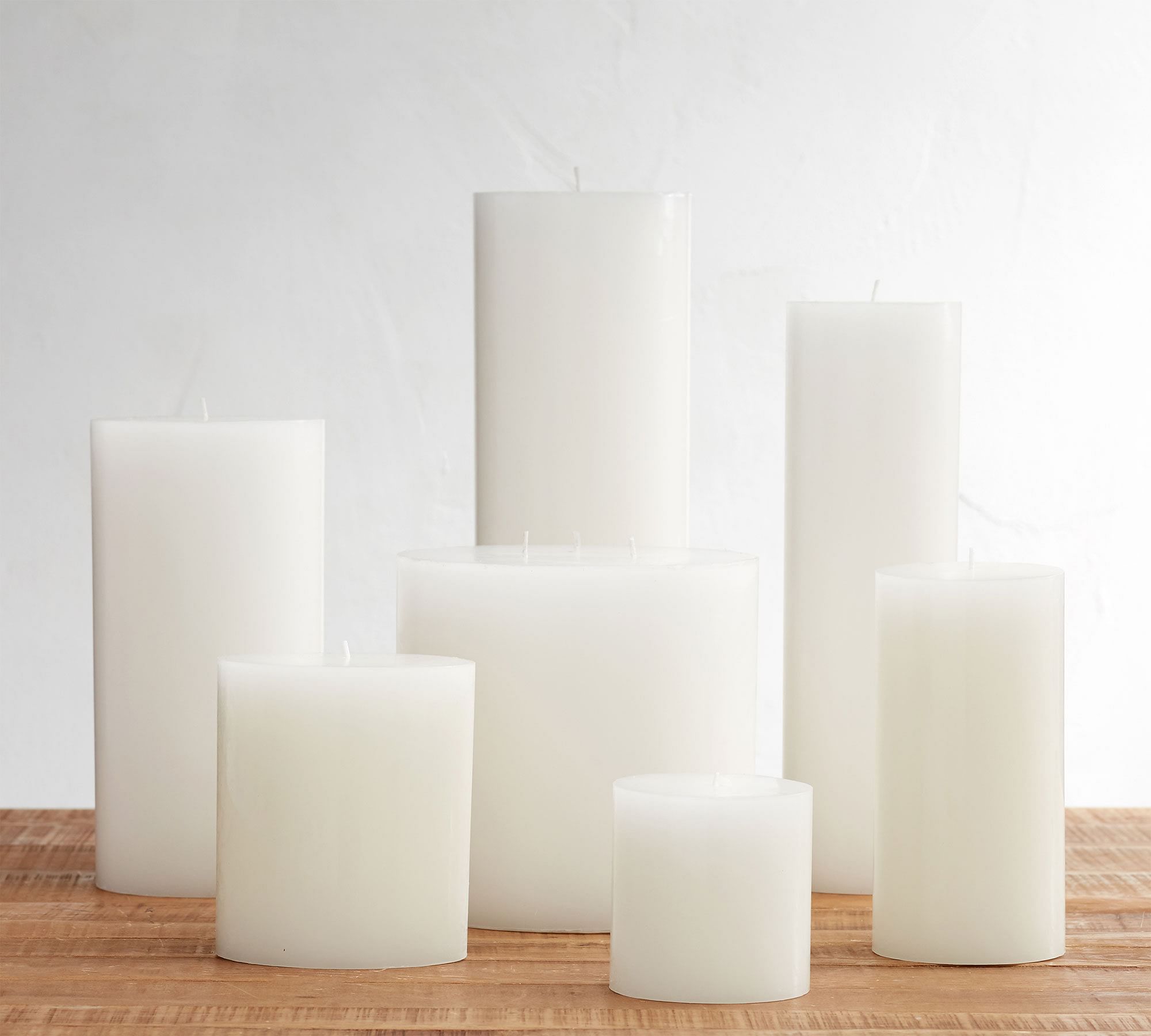 3"x3" Unscented White Pillar Candle Candles size and feature image