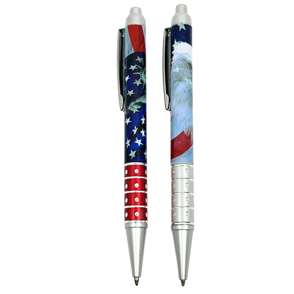 USA Flag Patriotic Pen with Soft Grip
