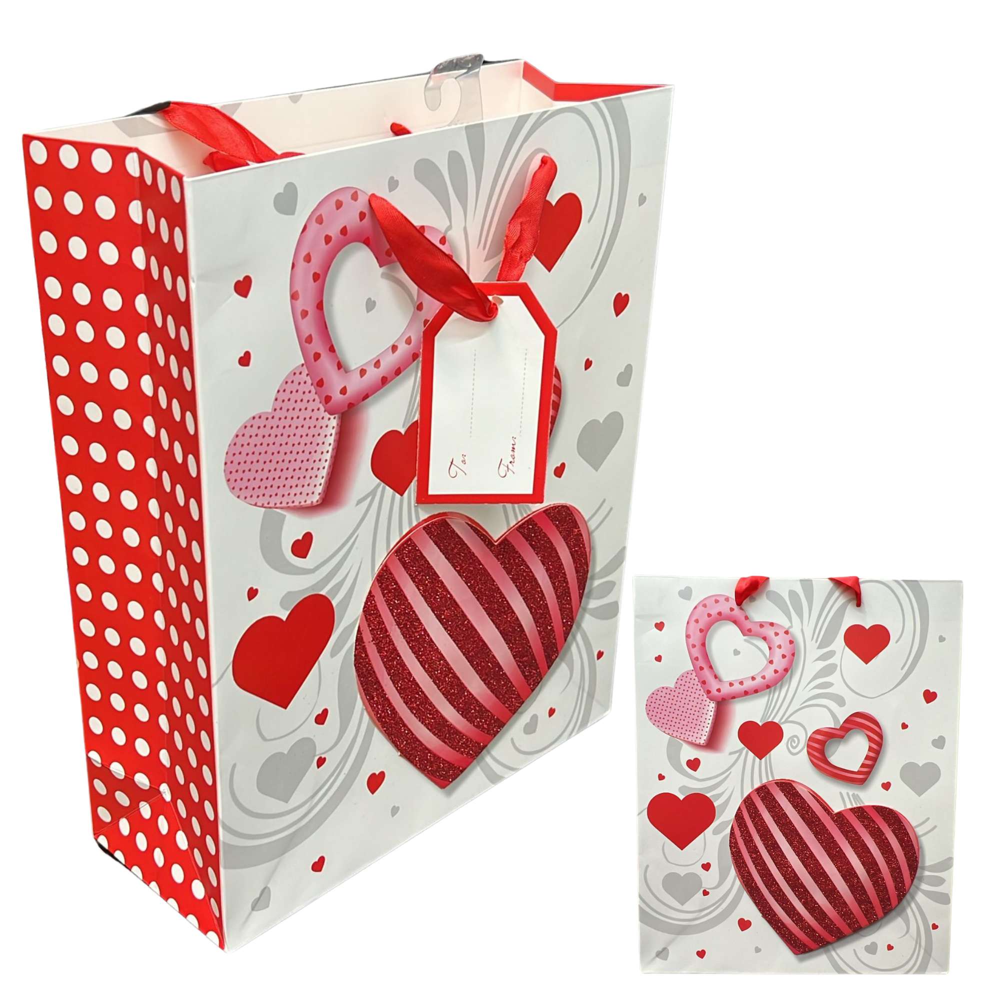 Heart Design Valentines Day 10x13 Gift Bags: 1 Pack Gift Bag Valentines product image 10