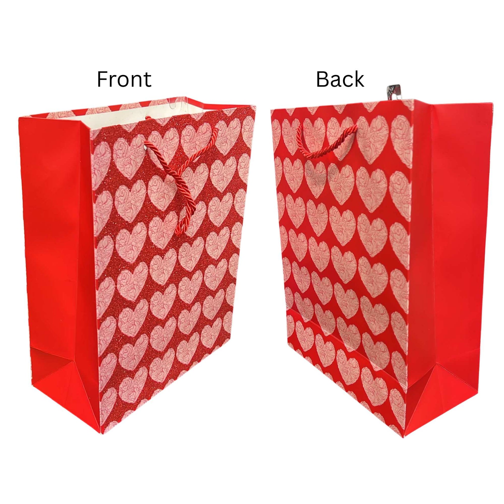 Shiny Red Glittery Valentines Day Gift Bag
