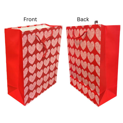 Shiny Red Glittery Valentines Day Gift Bag