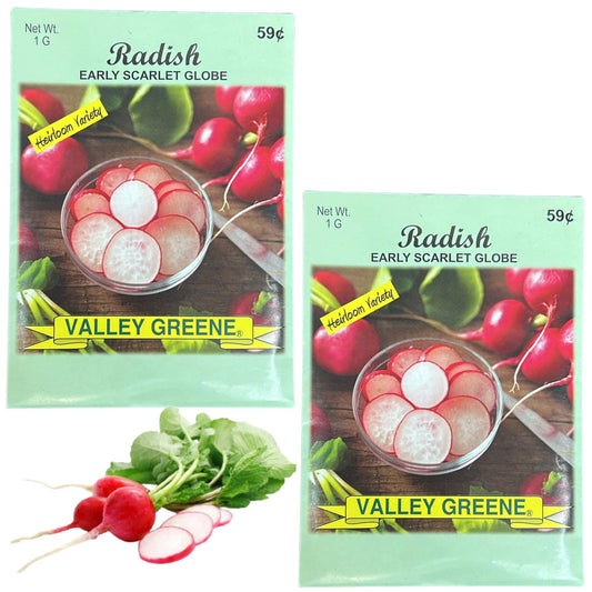 Valley Greene 1g Radish Early Scarlet Globe Seeds