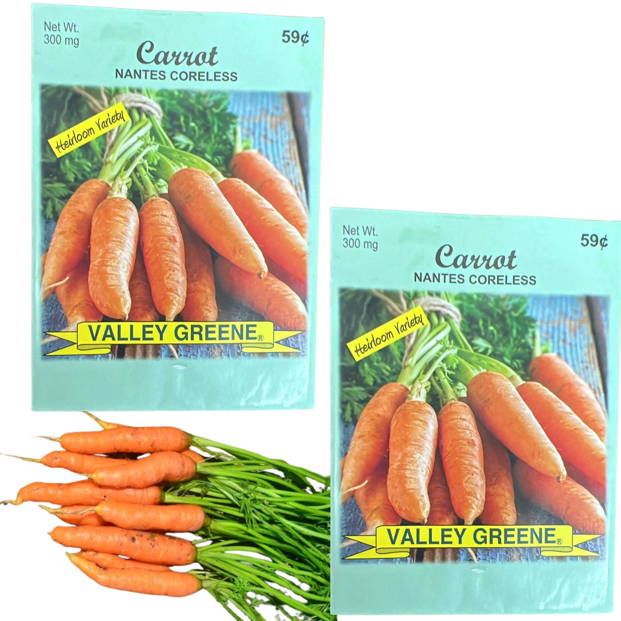 Valley Greene 300mg Carrot Nantes Coreless Seeds : 2 Pack main product image