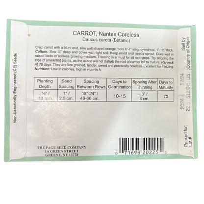 Valley Greene 300mg Carrot Nantes Coreless Seeds 