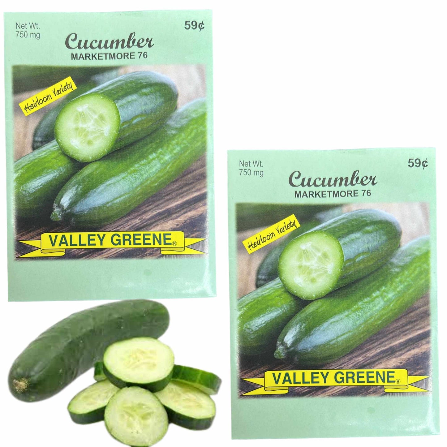 Valley Greene 750mg Cucumber Marketmore 76 Seeds: