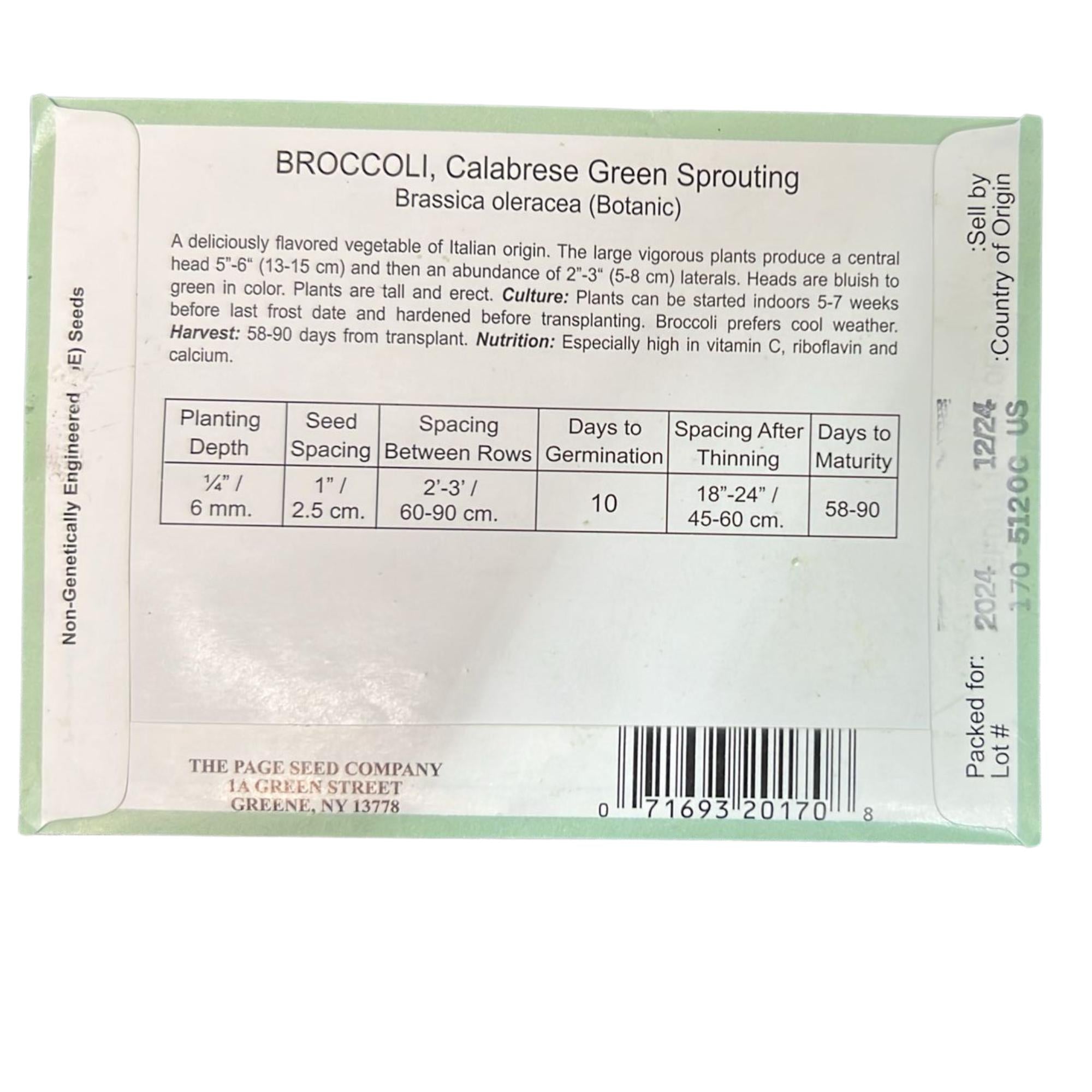 Valley Greene 400mg Broccoli Seeds – Calabrese Green Sprouting: 2 Pack size and feature image