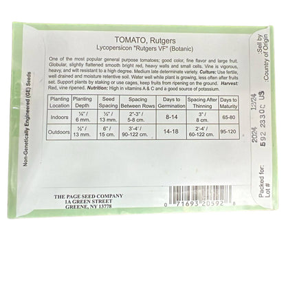 Valley Greene Tomato Rutgers Seeds