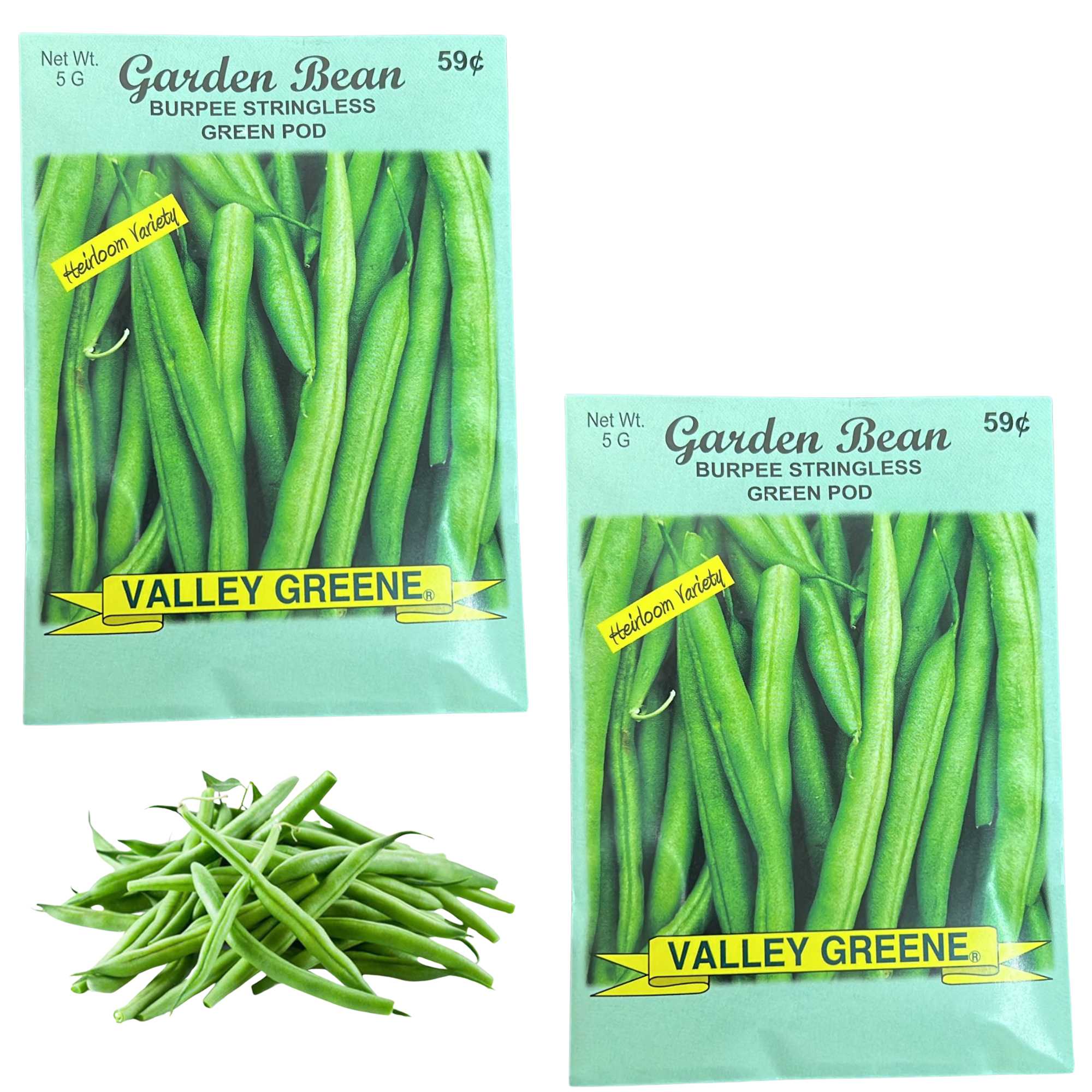 Valley Greene 5G Garden Bean Burpee Stringless Green Pod Seed : 2 Pack Seeds main product image