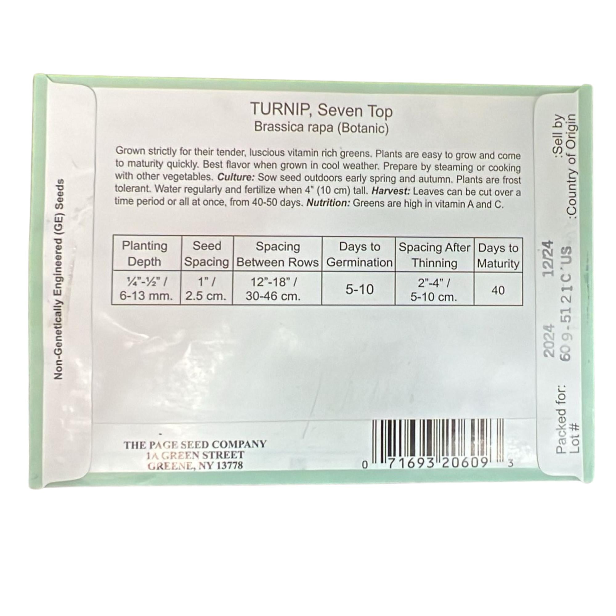 Valley Greene 400mg Turnip Seven Top Seeds: 2 Pack size and feature image