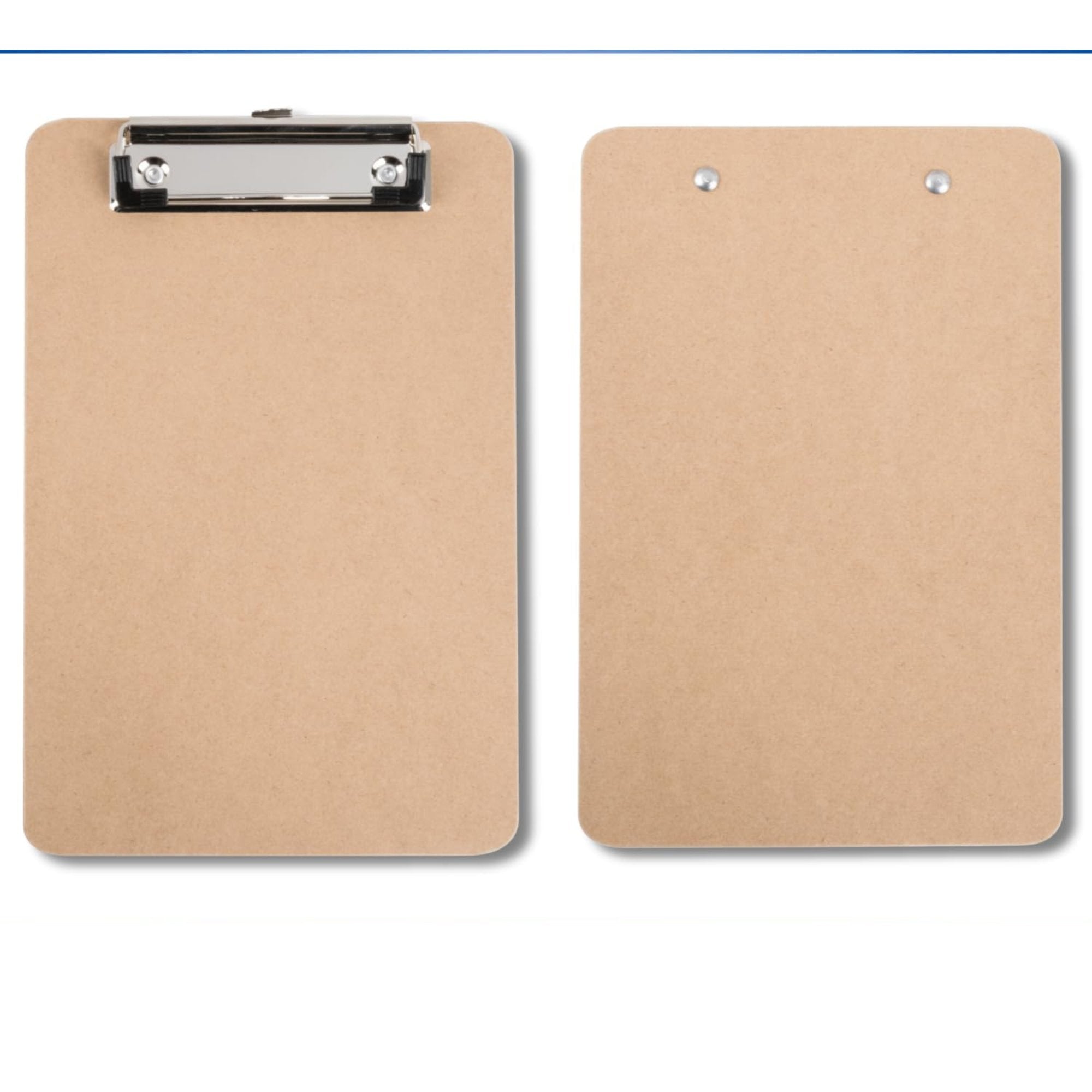 Brown 5x8 Clipboard Vertical Hardboard with Low Profile Clip: 1 Pack Clipboards School size and feature image